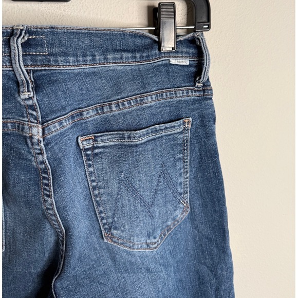 MOTHER Women's 29 Navy The Hustler Roller Sneak Bootcut Flare Denim Jeans Casual - Picture 5 of 7